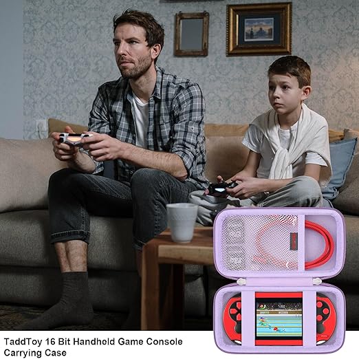 Elonbo Carrying Case for TaddToy/WELLST·G/Beijue/FAMILY POCKET/CCTU/X- JOYKIDS/GREENCREEK/Beico/KAVOYI/GuaiyeyeAP/TEBIYOU Handheld Game Console, Portable Electronic Gaming Player Bag, Purple