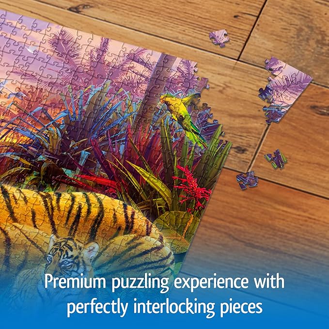 Wonder Forge Tiger Family 1000 Piece Jigsaw Puzzle for Adults | Unique, Perfectly-Fitting Pieces | Fun, Vibrant Imagery | Amazon Exclusive