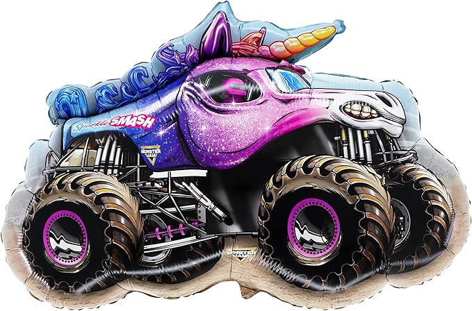 Toyland® 80cm (32") Monster Jam " Sparkle Smash " Foil Balloon - Monster Truck Shaped Character Balloons