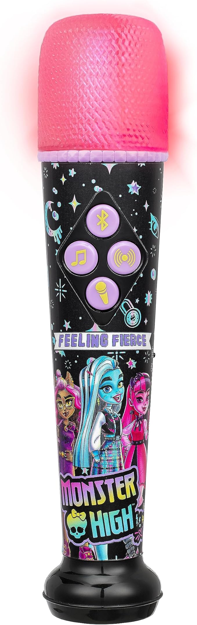 eKids Monster High Karaoke Microphone for Kids, Bluetooth Microphone Includes Built-in Music and Light Show, Designed for Fans of Monster High Toys