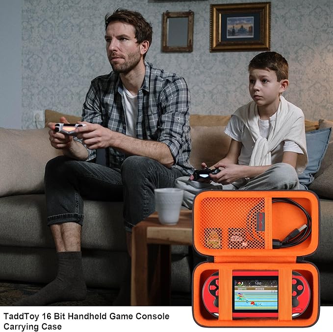 Elonbo Carrying Case for WELLST·G/ TaddToy/ Beijue/ Family Pocket/ CCTU/ X-JOYKIDS/ GREENCREEK/ Beico/ KAVOYI/ GuaiyeyeAP/ TEBIYOU Handheld Game Console, Portable Electronic Gaming Player Bag, Black+