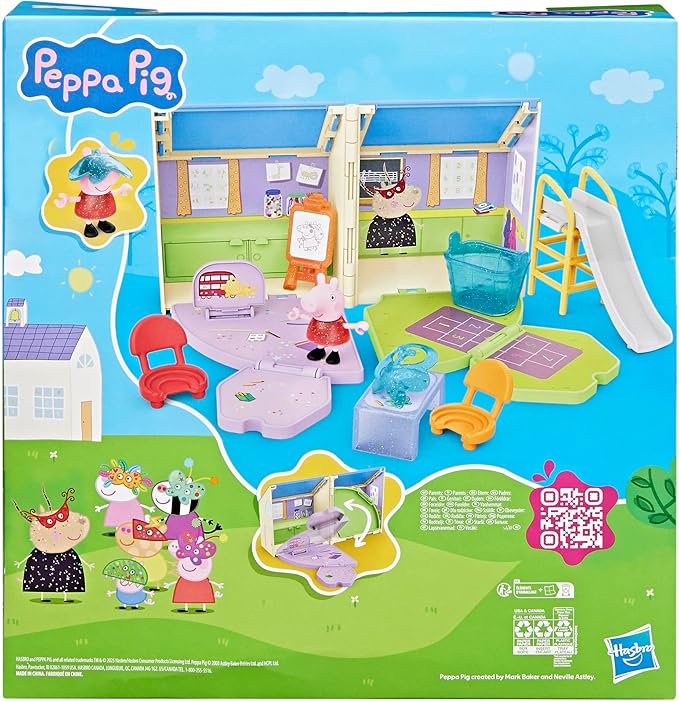 Peppa Pig Peppa's Pop-Open Playgroup Playset with Figure, Preschool Toys for 3 Year Old Girls and Boys and Up