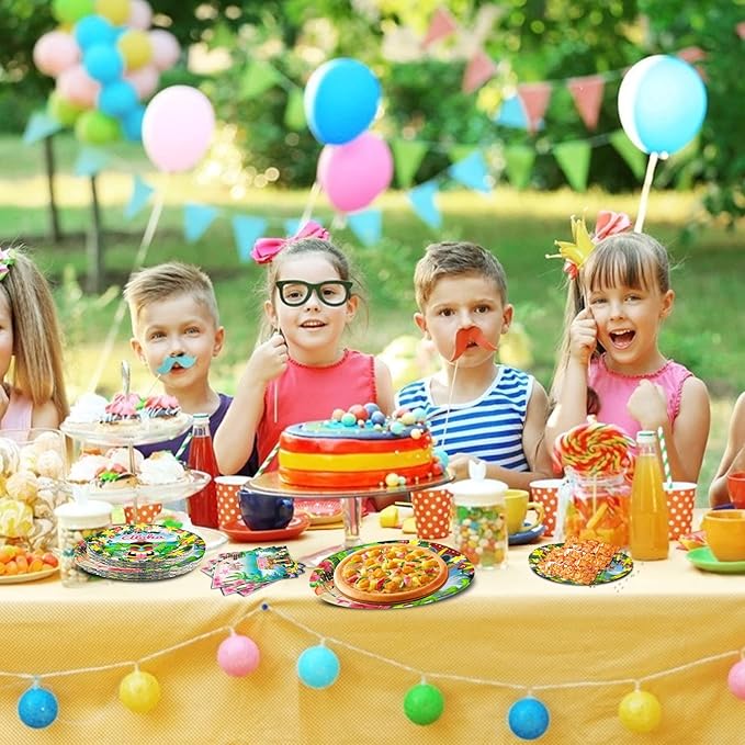 180PCS Hawaiian Aloha Party Supplies Serve 60, Luau Tropical Paper Plates and Napkins Kit for Summer Pool Beach Birthday Party Decorations, Includes Dinner Plates, Dessert Plates, Napkins