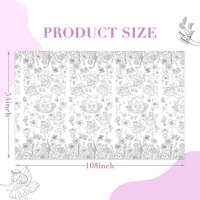 Spring Themed Coloring Tablecloth for Kids Huge Craft Activity Paper Table Cover for Boys Girls Preschool Kindergarten Classroom Arts Party Birthday Decorations