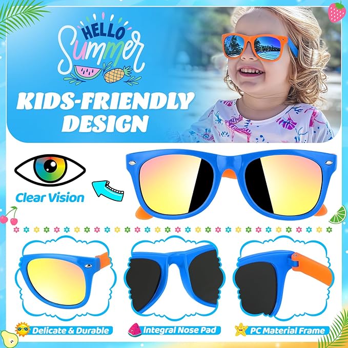 GIFTINBOX Kids Sunglasses Party Favors for Boys & Girls,Neon Toddler Sunglasses bulk with UV400 Protection, Pool Beach Party Favors, Goodie Bags Stuffers for Birthday Party -16pack