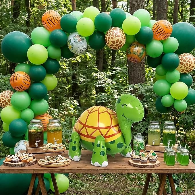 Green Turtle Balloon, 26 Inch Large Walking Tortoise Foil Balloon, Green Balloons for Turtles Birthday Party Pet Themed Party St. Patrick's Day Decoration