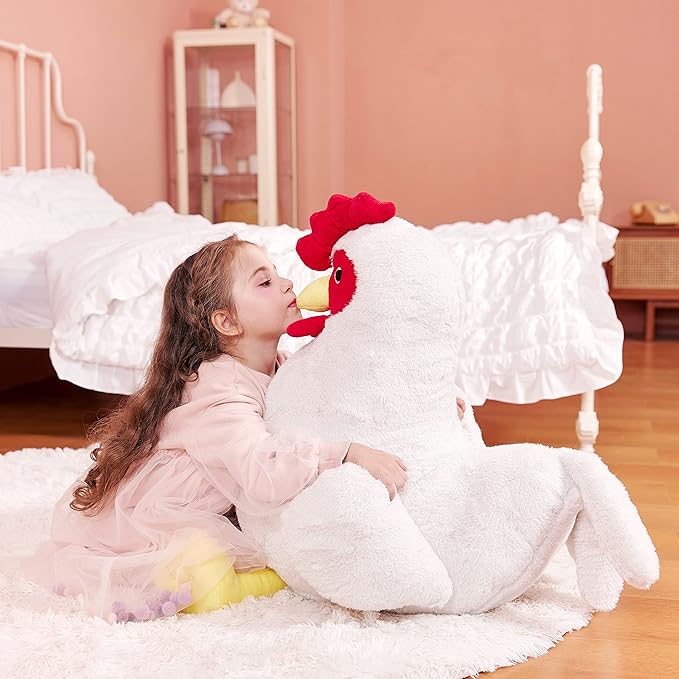 IKASA Giant Chicken Stuffed Animal Plush Toy,23" Large Hen Henny Cute Jumbo Soft Toys,Huge Big Size Fluffy Plushy Fat Plushie,Gifts for Kids