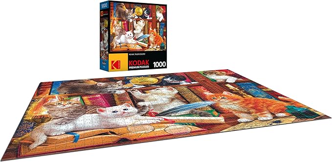 RoseArt - Kodak Premium - Library Mischief - 1000 Piece Jigsaw Puzzle for Adults