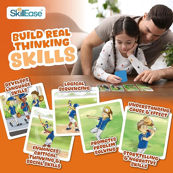 Story Cues 2 Skilled Sequencing Cards, Speech Therapy Materials, Social Skills Game, English Language Learners Games, Storytelling Cards, Sentence Building and Picture Cards