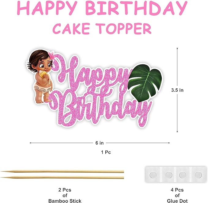 Bby Mna Happy Birthday Cake Topper – Adorable Cartoon Character Birthday Cake Decoration – Durable, Reusable, and Easy to Use Cake Topper – Perfect Party Supplies for Boys and Girls