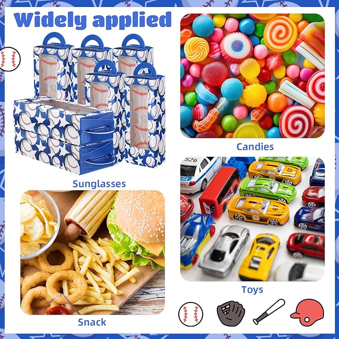 32 Pieces Baseball Party Favor Set with Sunglasses and Party Boxes Baseball Themed Gifts for Team Celebrations Birthday Tournaments and Sports Events