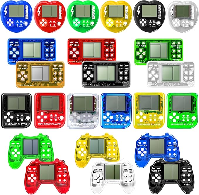 24Pcs Video Game Party Favors Valentines Day Gifts for Kids, Mini Game Keychain Arcade Party favors Birthday Supplies Classroom Prizes for Boys and Girls