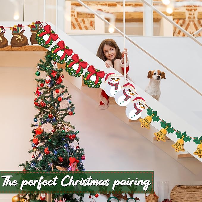 OHOME Christmas Decorations - Christmas Ornaments,40 Pack Christmas Garland | Christmas Tree Decorations for Party,Christmas Backdrop for Indoor Outdoor | Christmas Wreaths for Front Door Wall Yard