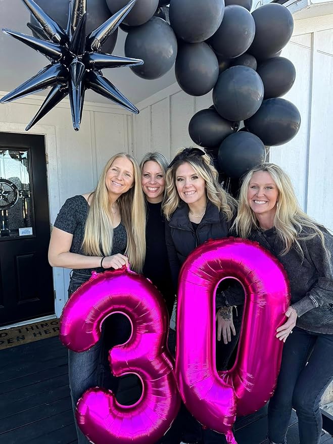 Hot Pink Number 13 Balloons 40 inch, 13 Number Balloons, 13th Birthday Decorations for Girls 13 Year Old Hot Pink Party Supplies