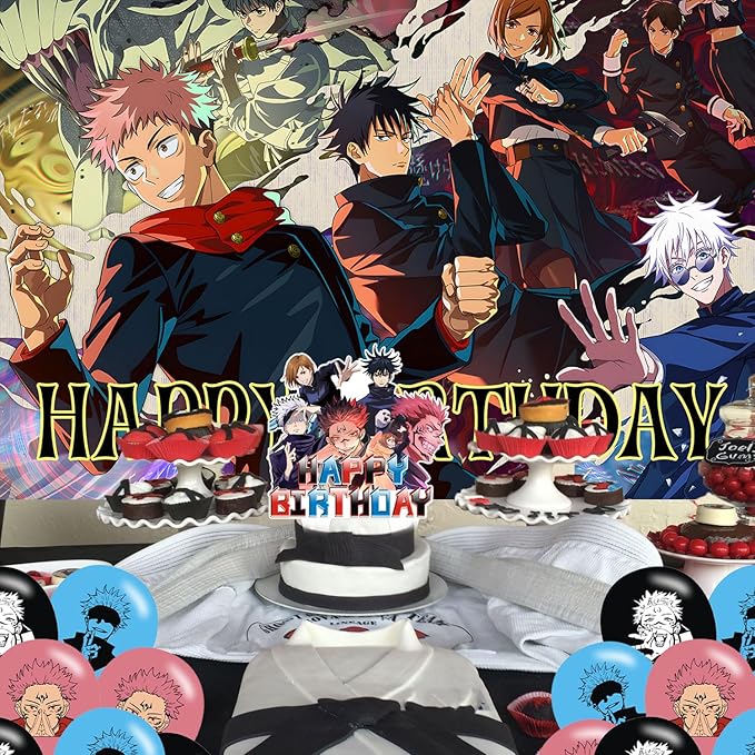 Jujutsu Anime Kaisen Birthday Backdrop,Poster for Jujutsu Anime Kaisen Theme Party Decorations Anime Birthday Supplies Background Studio Shoot Photo Props
