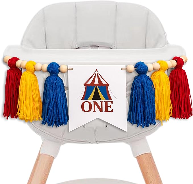 Gostman 1st Birthday Highchair Banner - Carnival Circus Party Sign, Fiesta Decorations