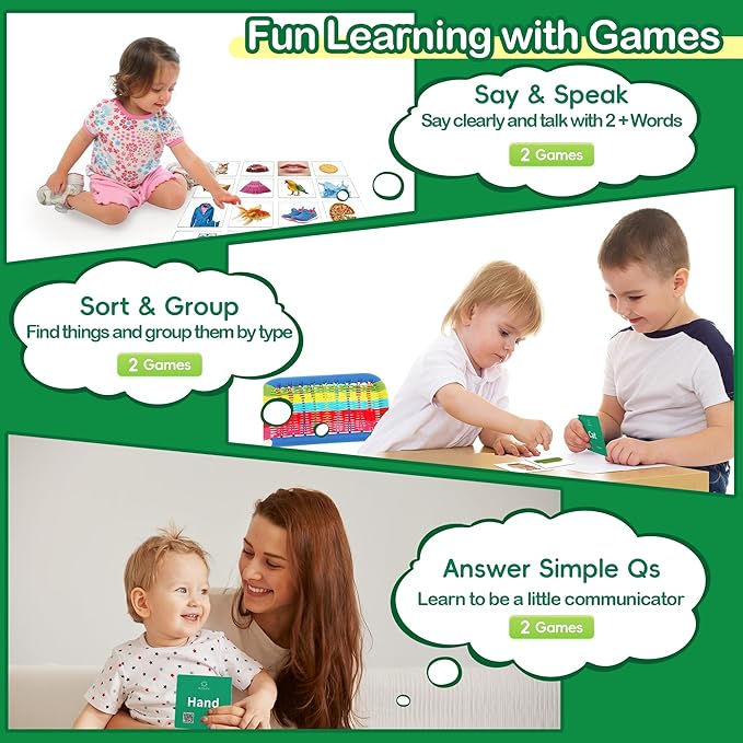 50 First Words Flash Cards for Baby with Fun Videos| Extra Thick Picture Cards for Speech Therapy Noun Cards for Kids Speech Delays| Aba Therapy, Autism Learning Materials