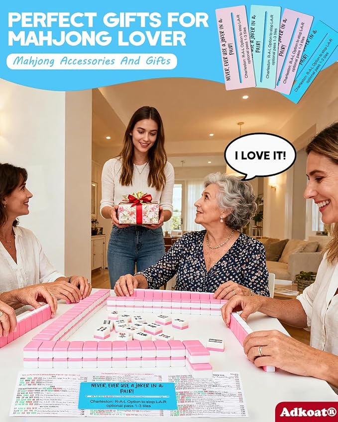 Adkoat® 4PCS Mahjong Card Line Finder Reader - American Mah Jongg Accessories and Gifts for Beginner Seniors - ADHD Dyslexia Must Have Line Marker - Overlays Guided Ruler Reading Tool