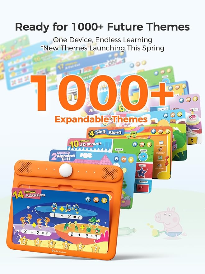 Think Academy Learning Pad - Learn to Read System with Flash Cards Inserted to Learn Alphabet, Numbers, Early Math, Logic, Nature and Daily Life, Educational Toys for 3 4 5 Years Old Boys Girls