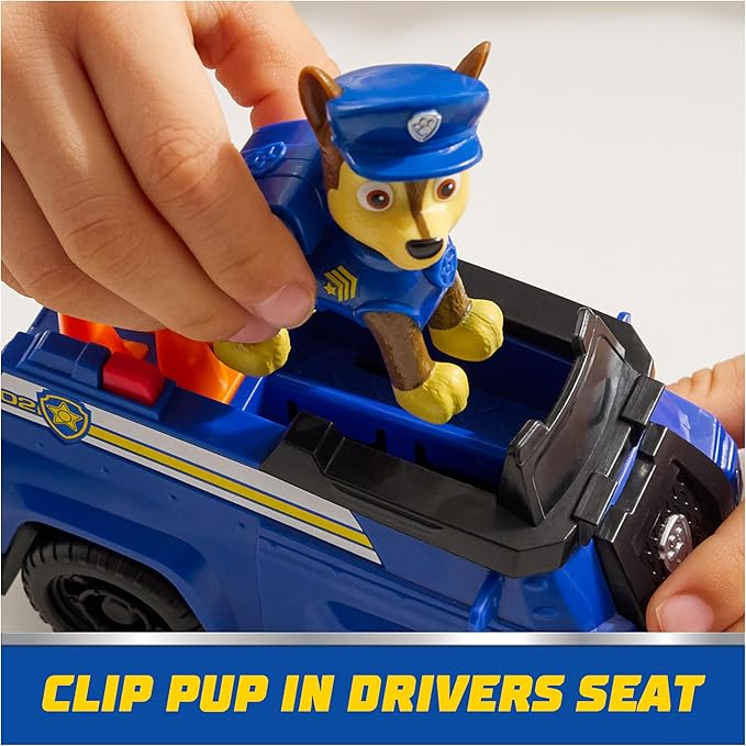 PAW Patrol, Chase’s Patrol Cruiser, Toy Car with Collectible Action Figure, Sustainably Minded Kids Toys for Boys & Girls Ages 3 and Up