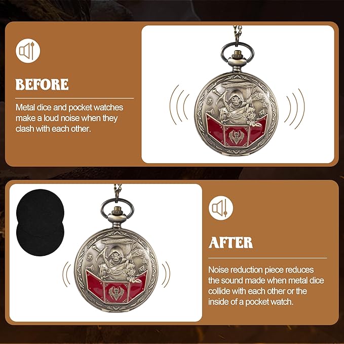 D&D Dice Set,7PCS Metal Dice for Dungeons and Dragons,Mini Dice Set with Pocket Watch Case,Role Playing Board Games Accessories (DM, Bronze)