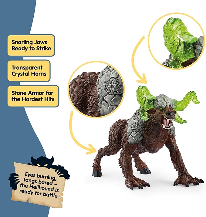 Schleich Eldrador Creatures - 5PC Fantasy Creature Set - Ice Wolf, Lava Hound, Rock Beast and Sword Figure Playset - Animal Monster Figurines for Boys and Girls - Durable Toys for Kids Ages 7+ | 72179