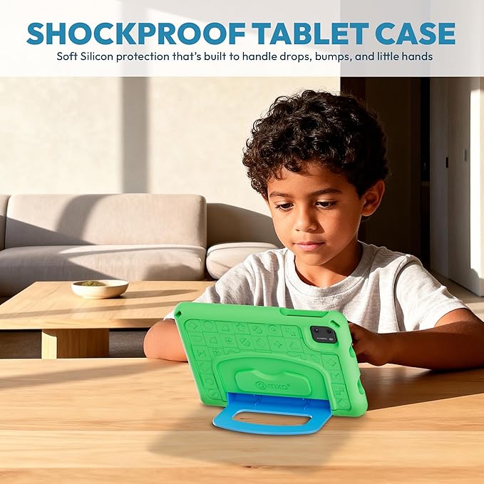 Contixo A7 Kids Tablet with 14 Apps, Lingokids & Epic, 7" HD Screen, Android 15, Parental Controls, WiFi, 3+32GB Storage, al Tablet for Kids Ages 3-12, Boys & Girls Gift, Green