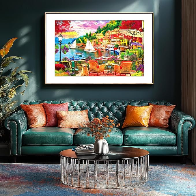 Lakeside Beauty 300 Piece Puzzle for Adults, Fun Puzzles for Adults 300 Pieces with HD Print & Poster, 11" X 17" Dust Free, for Gifts Halloween Christmas Family Games Lovers