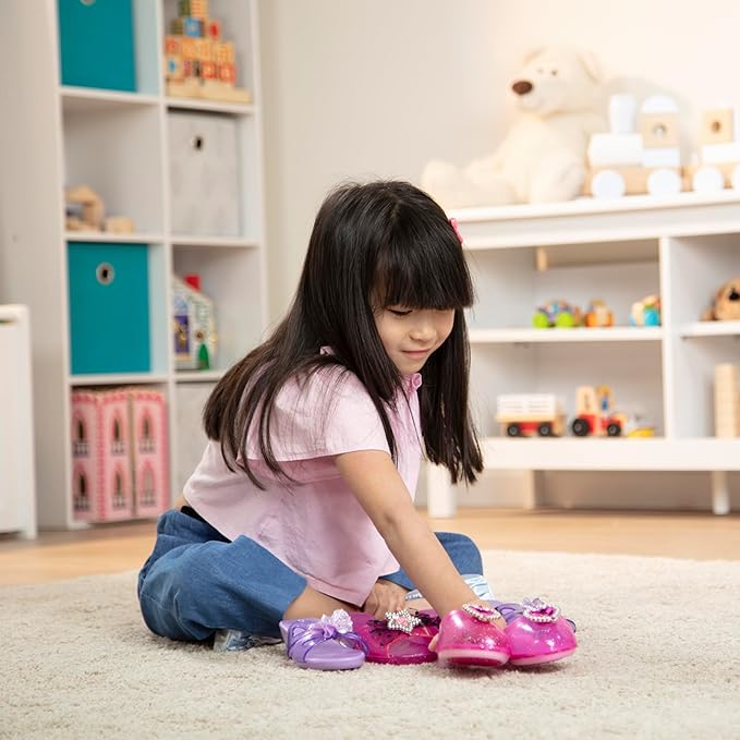 Melissa & Doug Dress-Up Shoes Set for Kids (4 Pairs) – Step In Style! High-Heeled Role Play Shoes – Pretend Play Costume Accessories for Toddlers & Preschool Ages 3+