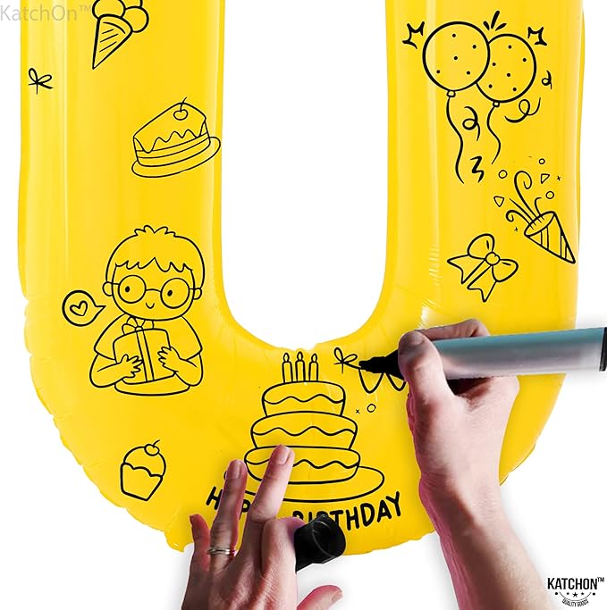 KatchOn, Yellow 0 Balloon Number - Giant, 40 Inch yellow Number Balloons | Zero Balloon for Happy Birthday Decorations | Number 0 Foil balloon for yellow Mylar Decorations