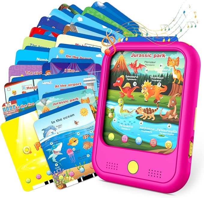 Kids Learning Tablet Educational Learning Pad for Toddlers 2-5 to Learn Alphabets, Numbers, Foods, Time, Music, Vehicles, Tablet Toy for Toddlers Ages 2 3 4 5 6 Years Old