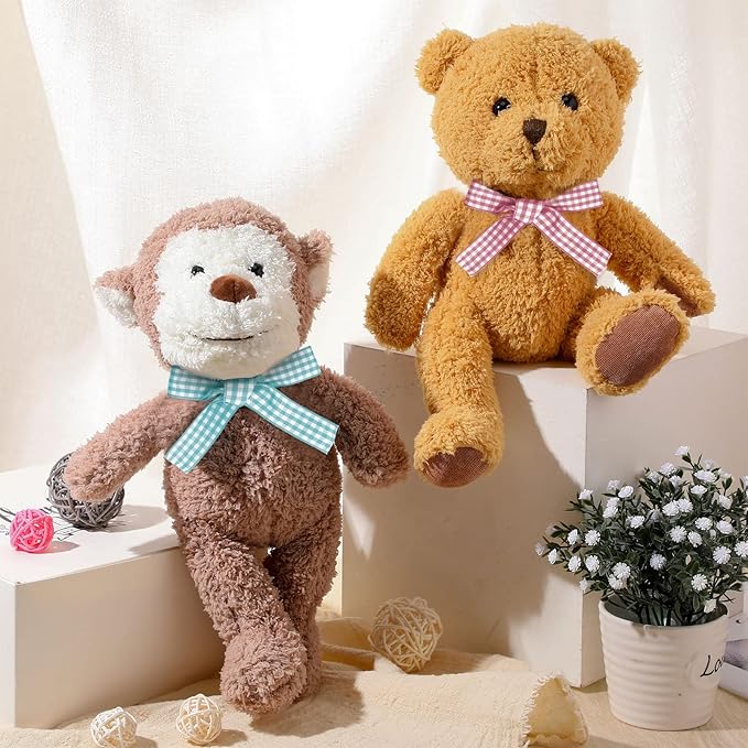 Civaner 7 Pcs Stuffed Animals Bulk 12.5 Inch Cute Soft Animal Plush Toys for Kids Birthday Gifts Baby Shower Party Decorations (Bright Color,Jungle)
