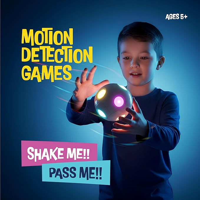Handheld Light-Up Brain & Memory Action Ball - 6 Fun Fast-Paced Games for Kids - Rechargeable - Boys Toys Age 8-10 - Coolest Electronic Memory Game for Ages 7 8 9 10 11 12 13 - Easter Gifts for Kids