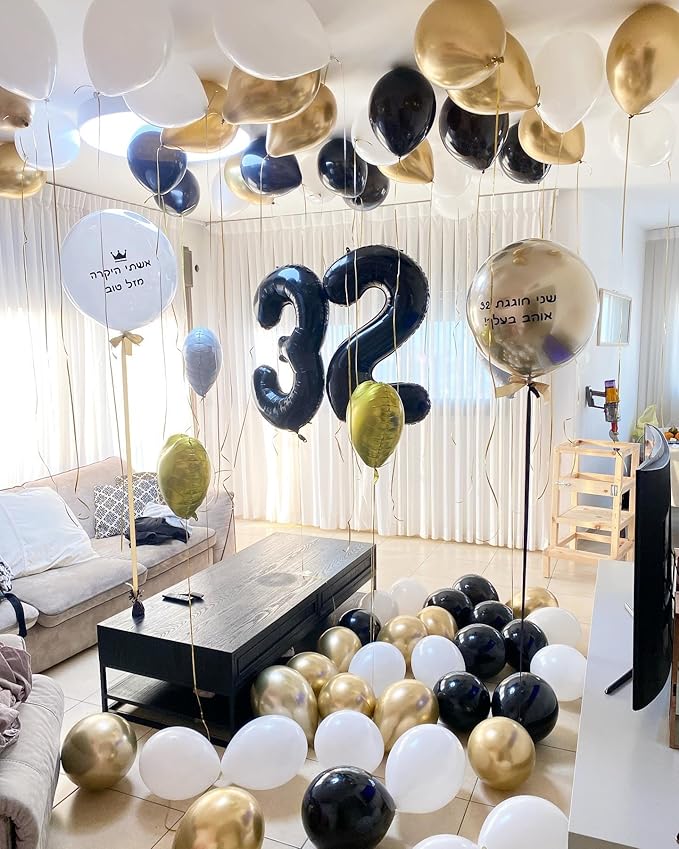 3 Balloon, Black Number Balloon 40 Inch, 3rd Three Year Old Birthday Deco, Black Party Supplies for Party Decorations, Number 3 Balloon