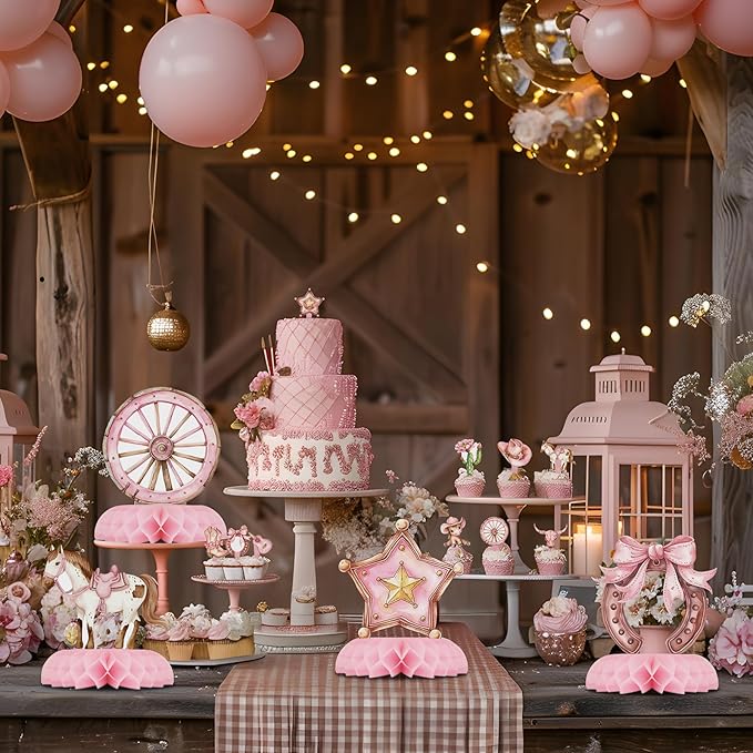 12 Pack Cowgirl Table Decorations - Cowgirl Party Decorations for Kids' Birthday and Themed Events - Cowgirl Table Toppers