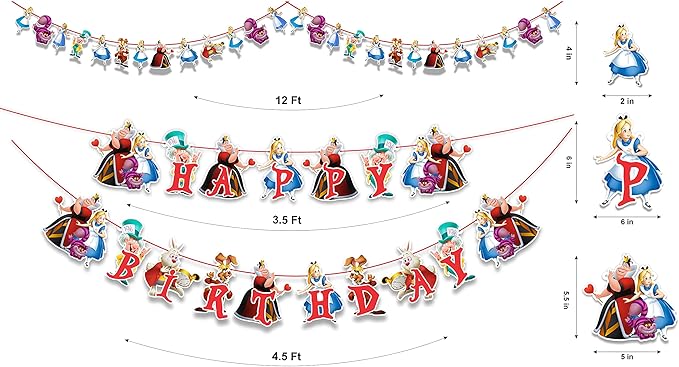 Seyal® Alice in Wondrland Theme Birthday Party Supplies