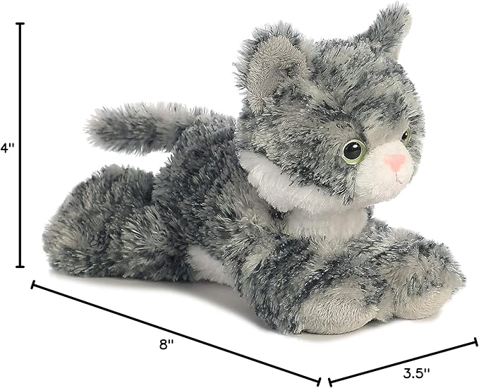 Aurora® Adorable Mini Flopsie™ Lily™ Stuffed Animal - Playful Ease - Timeless Companions - Gray 8 Inches