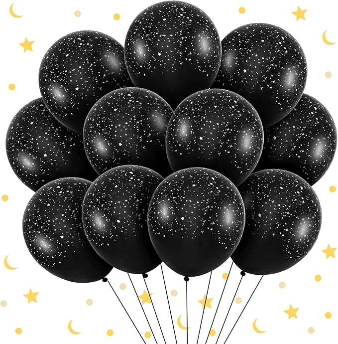Deekin 40 Pcs 12 Inch Metallic Galaxy Theme Balloons Latex Outer Space Planet Balloons Space Astronaut Theme Birthday Party Decorations Supplies for Teens and Adult