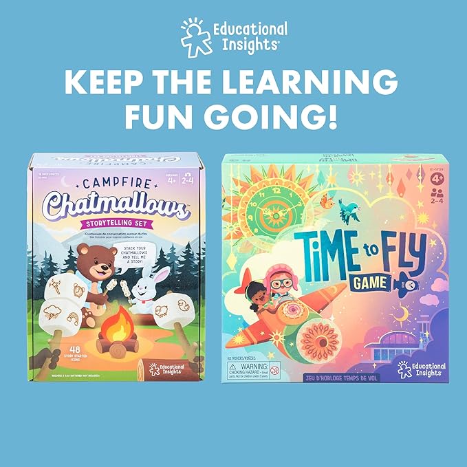 Educational Insights Time to Learn Telling Time Activity Set - Kids Clock Toy, Teaching Clock for Kids Games, Practice How to Tell Times on Analog & Digital Clocks, Fun Classroom Resource, Ages 6+