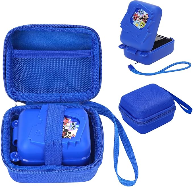 MGZNMTY Carrying Case and Silicone Case for Bitzee Disney Interactive Toy Digital Pet and Protective Skin Cover for New Bitsy Electronic Virtual Pet (Dsn Blue)