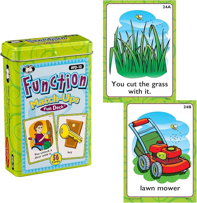 Super Duper Publications | Function Match-Ups Flash Cards | Identify and Describe Everyday Objects Fun Deck | Educational Learning Materials for Children