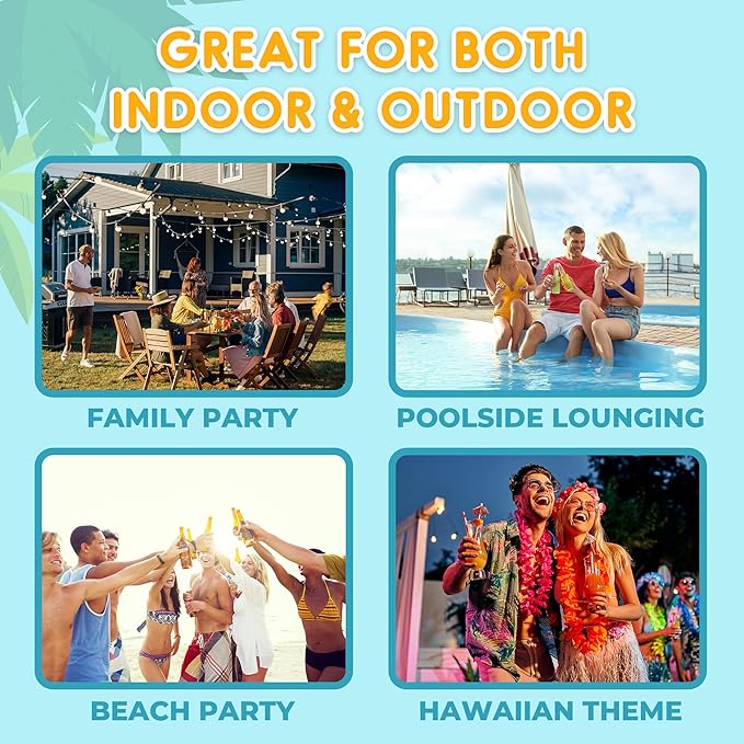 Inflatable Palm Tree Cooler 60" - Blow Up Palm Tree Luau Hawaiian Tropical Beach Theme Summer Swimming Pool Party Decorations - Outdoor Party Supplies - Kids Adults Birthday