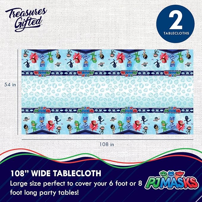 Treasures Gifted Officially Licensed PJ Masks Birthday Party Supplies - Serves 24 Guests - Complete Set with PJ Masks Decorations, Plates, Banner & More