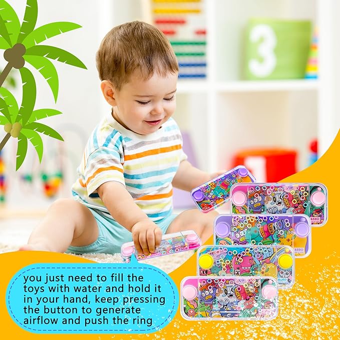 8 Pcs Handheld Water Games 80s 90s Nostalgic Multicolor Ring Toss Game for Birthday Children's Day Party Favors Gift Bag Fillers Stocking Stuffers