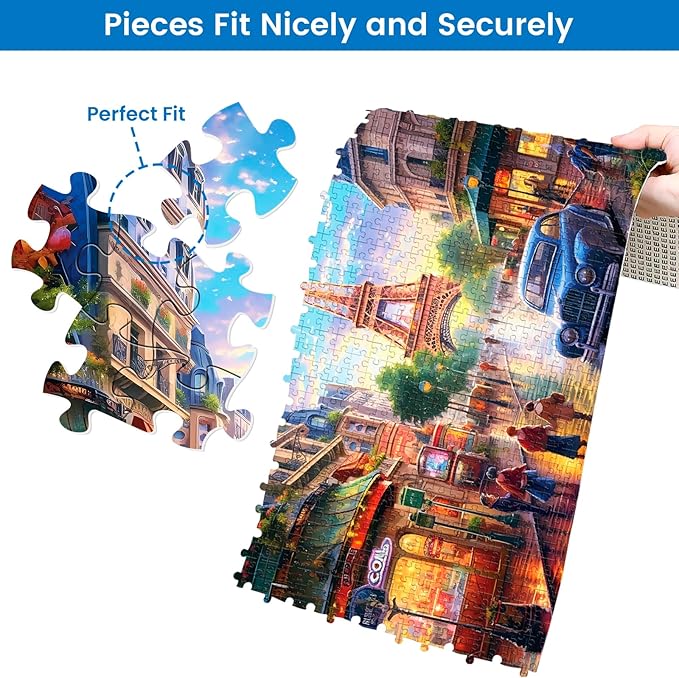 2 Pack Puzzles for Adults 1000 Pieces-Big Ben and Eiffel Tower Difficult Jigsaw Puzzles for Adults,Hard Jigsaw Puzzle Decorations DIY Leisure Game Toy Suitable Family Friends(27.5x20 inches)