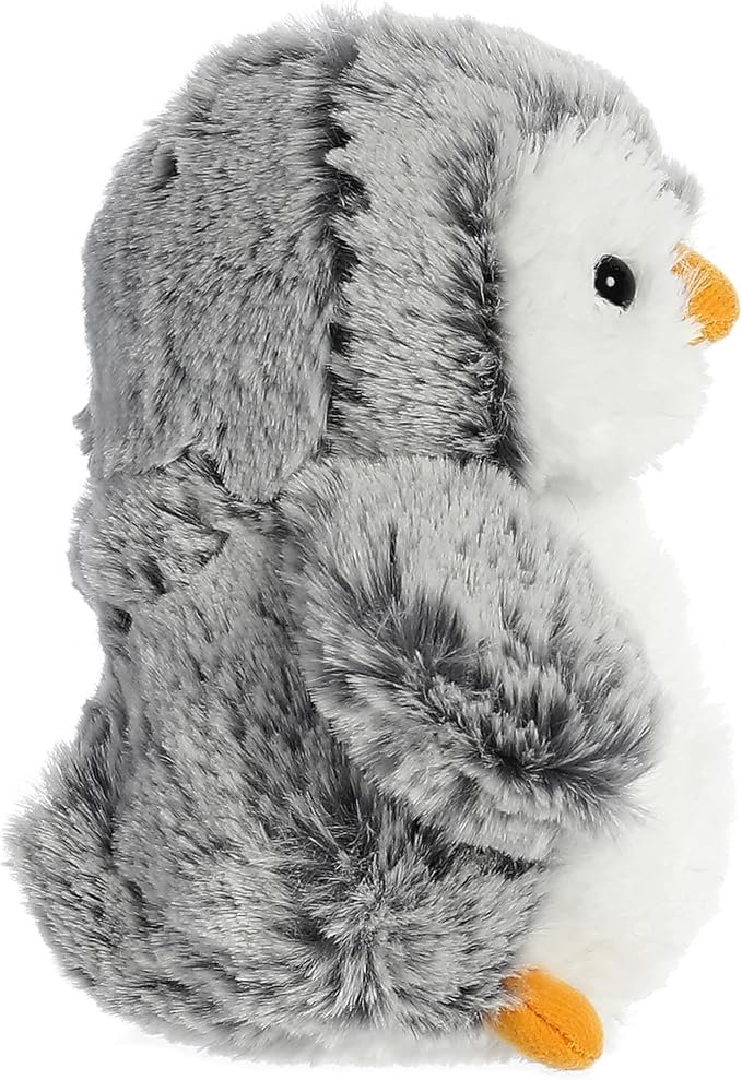 Aurora® Playful Pompom Penguin™ Mini Stuffed Animal - Vibrant Companions for Warm Cuddles - Perfect for Adults, Kids, and Birthdays - Gray 6 Inches