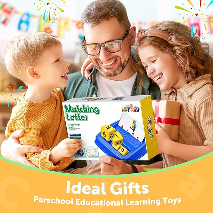 Educational Toys for 3 4 5 Year Old for Toddlers 2-4 Year Matching Letter Games for 3-5 Montessori Toys for Kids Toy for Ages 2-4 4-6 Birthday Halloween Christmas Easter Gifts for 3-5 Year Old