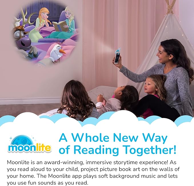 Moonlite Storybook Reels for Flashlight Projector, Kids Toddler | Frozen Royal Sleepover | Single Reel Pack Story for 12 Months and Up