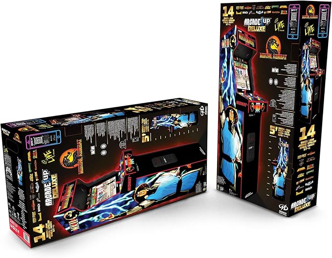 Arcade1Up Mortal Kombat II Deluxe Arcade Machine for Home - 5 Feet Tall - 14 Classic Games