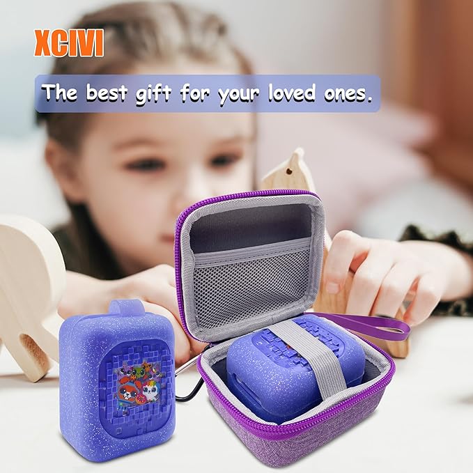 Hard Carrying Case and Silicone Skin Cover for Bitzee Interactive Toy Digital Pet with 15 Animals Virtual Electronic Pets, Compatible Accessories for Bitzee 3D Interactive Toy Electronic Pets (Purple)